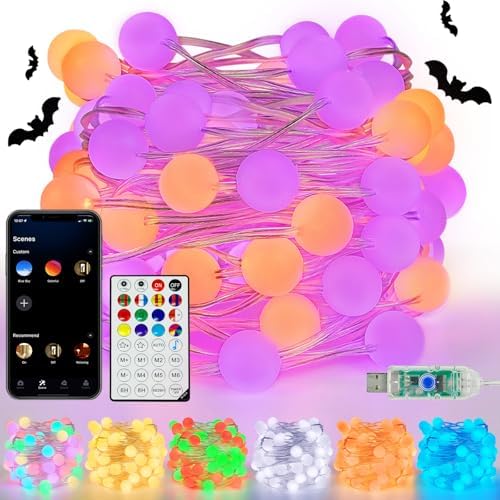 33FT 66LED Globe String Lights Indoor, Color Changing Halloween Lights by LORRYTE