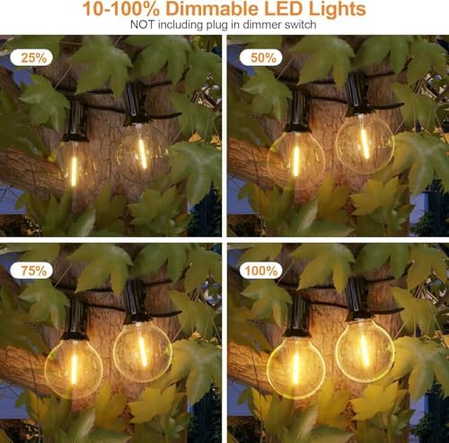 GPATIO Outdoor String Lights, 150FT G40 Bulbs Shatterproof Patio Lights, Waterproof Dimmable Hanging Outdoor Lights, Connectable LED Outside Lights for Backyard Yard Gazebo Porch Party - Image 3