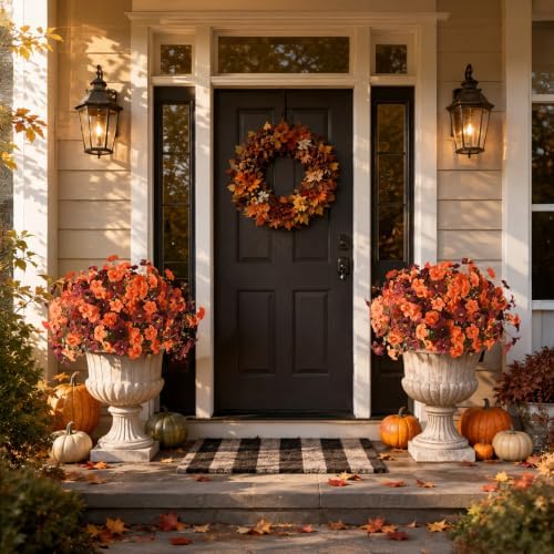 INQCMY 12 Pcs Artificial Petunias Fake Fall Flowers Outdoors UV Resistant - Image 6