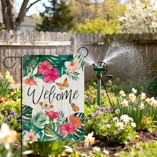 Dyrenson Welcome Spring Summer Tropical Plant Decorative Garden Flag - Image 6