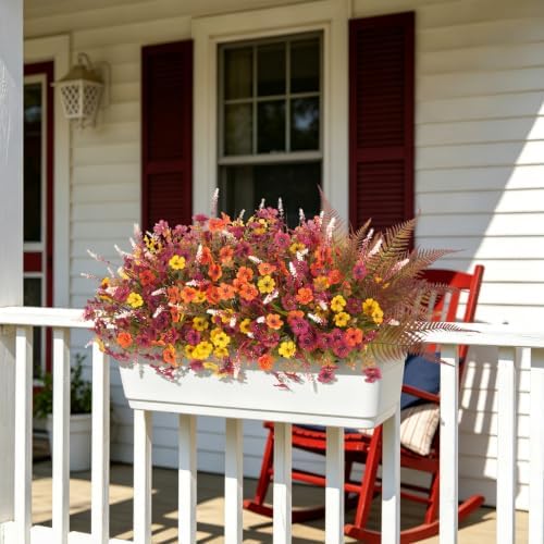 ADXORA 12 Bundles Fake Artificial Mums Fall Flowers for Outdoor Decoration - Image 2