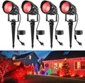 Halloween Red Landscape Lights Outdoor, 14 LED Landscape Lighting with US Plug, IP65 Waterproof Spotlights for Tree Yard Garden Pathway Christmas Decor 4 Pack by CREPOW