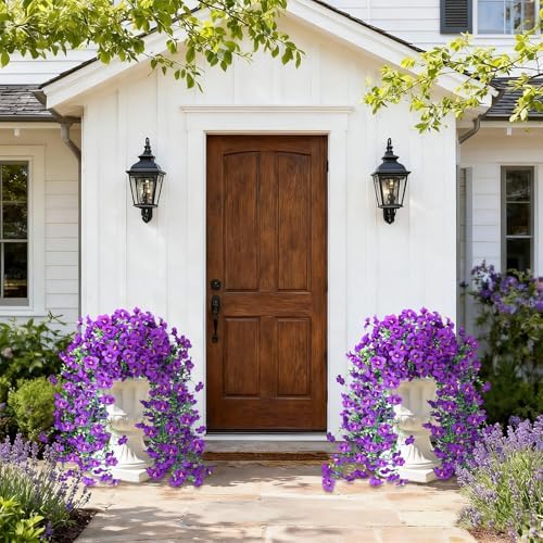 Vibrant Silk Artificial Flowers for Outdoors with Realistic UV Resistant Fake Plants,Includes 2 PCS of Spring Garden Decor Set for Hanging, Patio, Front Porch, Yard Decorations Outdoor - Image 3