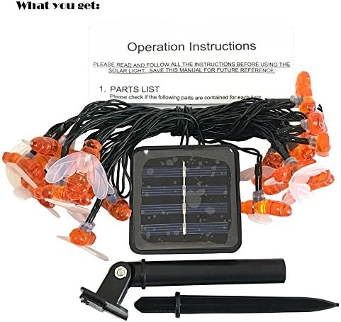 Solar String Lights 20LED Outdoor Waterproof Simulation Honey Bees Decor for Garden Xmas Decorations Warm White - Image 6