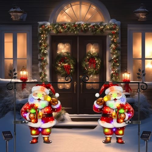 12x18 Lighted Christmas Santa Garden Flag, 8 Modes Solar LED - Image 7
