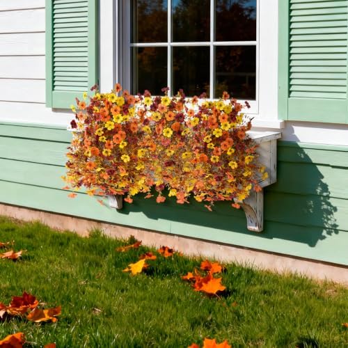 Homsunny Artificial Faux Mums Fall Flowers for Outdoor Outside Decoration - Image 5