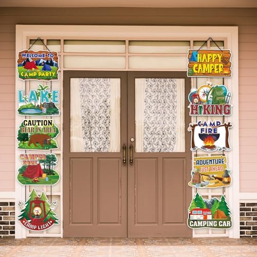 Yaomiao 2 Sets 10 Pcs Fall Camping Porch Sign Party Decorations - Image 6