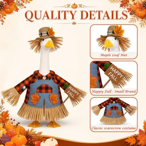 Fall Goose Outfit Scarecrow Porch Goose Clothes for Outdoor Lawn Decor - Image 5