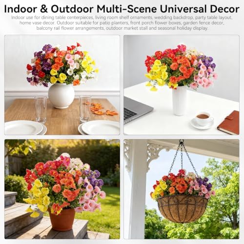 FR 10 Bundles Artificial Flowers for Outdoors/Indoors, UV Resistant Faux Plastic Plants for Home Decor, Faux Plants for Spring Summer Porch, Window Box & Vase Decoration(10 Types of Eucalyptus) - Image 4