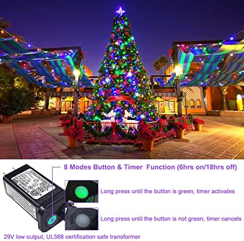 JMEXSUSS 200 LED Multicolor Christmas Lights, 66ft String Lights Plug in - Image 6