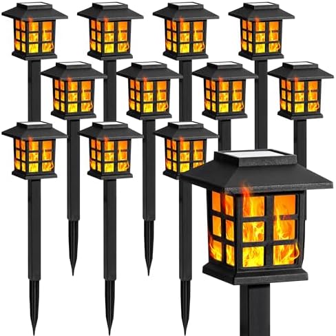GIGALUMI Solar Lights Outdoor Waterproof 12 Pack, LED Garden Decor by GIGALUMI
