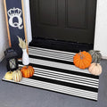 Halloween Door Mat 24"x35" Black and White Outdoor Rugs Fall Front Door Rug by OJIA