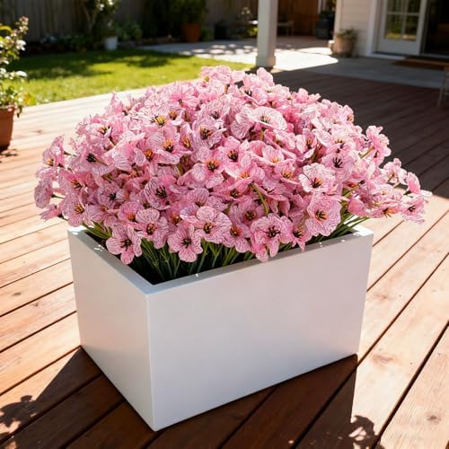 24 Bundles Artificial Flowers for Outdoor Faux Plants for Spring Summer Decoration, UV Resistant Realistic Silk Plastic Fake Flowers Garden Porch Patio Balcony Yard Front Home Decor - Image 4