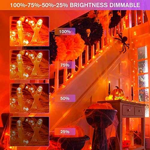 JMEXSUSS 100 LED Orange & Purple Halloween Lights Plug in - Image 4