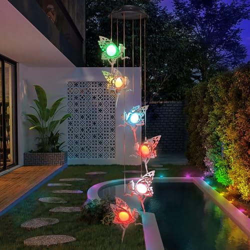 Tryme Solar Wind Chimes for Outside Changing Colors Fairy Wind Chime Lights Windchimes Outdoors Unique Decorative Mobile Gifts for Mother's Day Thanksgiving Christmas Birthday - Image 3