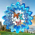 Butterfly Wind Spinner, 12 inch Metal Wind Spinners Outdoor by GOOLLYRUSIM