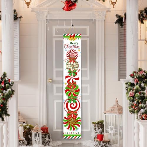 Welcome Porch Sign, Wooden, 47.2", Outdoor Front Door, Candy - Image 6