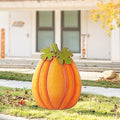 Glitzhome 37.75" H Fall Metal Embossed Pumpkin Yard Stake,Pumpkins Garden Standing Stakes or Hanging Pumpkin Signs for Autumn Harvest Thanksgiving Halloween Lawn Decorations(Three Functions) by Glitzhome