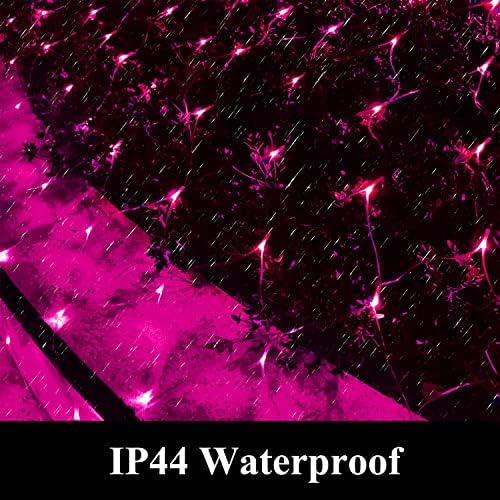 Pink Net Light Valentine’s Day Decor Mesh Lights, 240LED Timer Tree Warp Fairy Lights Outdoor Hanging String Light for Home, Bedroom, Garden, Walkway, Bushes, Christmas Decor-9.8ft x 6.6ft(Pink) - Image 5