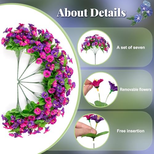 Ammyoo Artificial Fake Hanging Flowers with Basket for Spring Summer Decor - Image 3