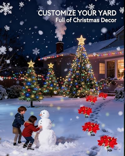 2 Pack Solar Christmas Flower Lights-IP65 Waterproof XS Pathway Lights - Image 2
