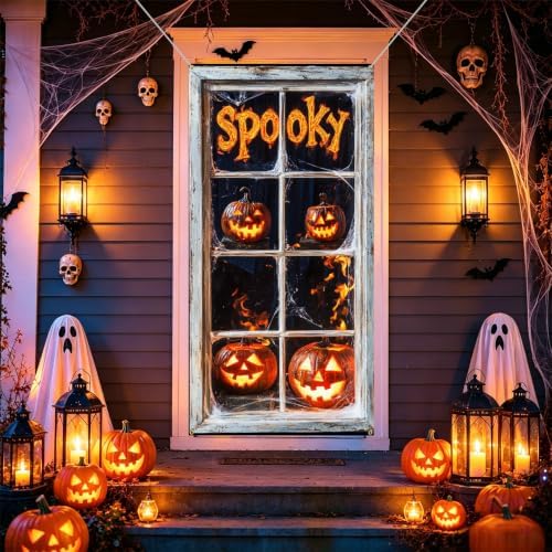 Halloween Door Cover, Fabric Front Door Porch Sign for Halloween Party - Image 6