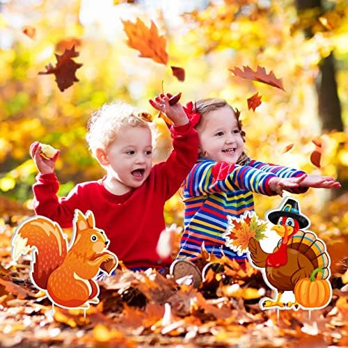 AnyDesign 14 Pcs Fall Large Thanksgiving Yard Sign With 28 Pcs Stakes GIVE THANKS Turkey Pumpkin Maple Leaf Lawn Sign Autumn Harvest Lawn Decor for Home Patio Outdoor Walkway Party Supplies - Image 5