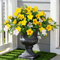 INXUGAO Artificial Hanging Faux Flowers for Outdoors Planters 2PCS Fake Flowers Silk Hibiscus Flowers for Outside Outdoor Faux Hanging Plants UV Resistant Spring Home Front Porch Decoration by INXUGAOArtificialFlowers