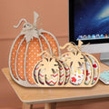Fall Pumpkin Decor, 3Pcs Fall Decorations for Thanksgiving, Hand-Carved Rustic Farmhouse Table Centerpiece for Autumn Harvest Home Decor, Indoor & Outdoor Seasonal Ornaments by Unknown
