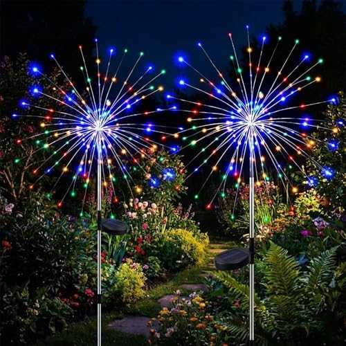 2-Pack Solar Firework Lights for Outside Waterproof Garden Fairy Lights - Image 6