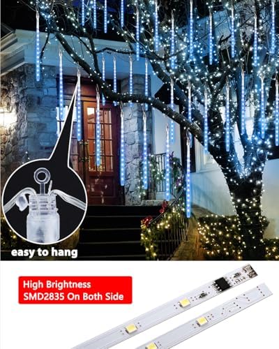 Joomer Christmas Lights Outdoor 11.8 inch 10 Tubes Meteor Shower Lights - Image 2