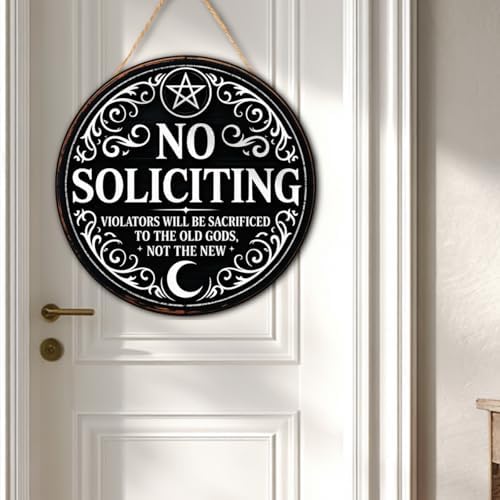 Gothic Gifts No Soliciting Sign for House Front Door, Witchy Gift No Soliciting Sign for Halloween - Image 7