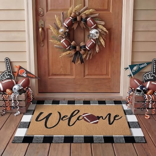 Tinideya 2 Pcs Welcome Football Layered Doormat Set by Tinideya