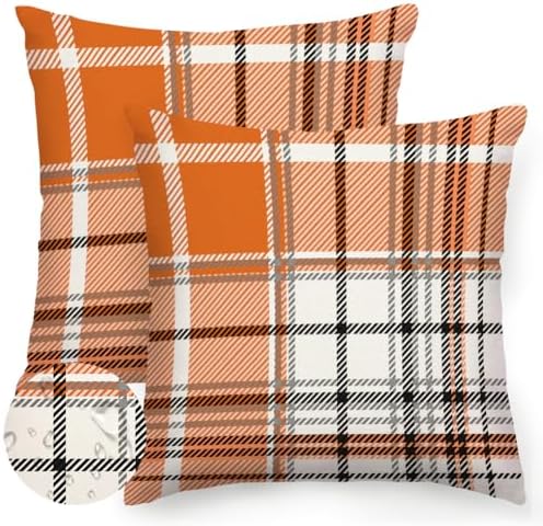 RABUSOFA Fall Pillow Covers 20x20 Tartan Plaid Fall Decorations for Home by RABUSOFA