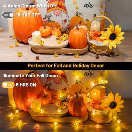 suddus 40 LED Halloween Pumpkin Lights Battery Operated Timer, Remote - Image 3