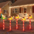LAMPHOME Christmas Pathway Lights Outdoor, 5PCS Santa Sleigh Markers Christmas Decorations Outdoor Yard, Pathway Marker Stake Lights for Patio Ground Path Sidewalk Walkway Driveway by ULL