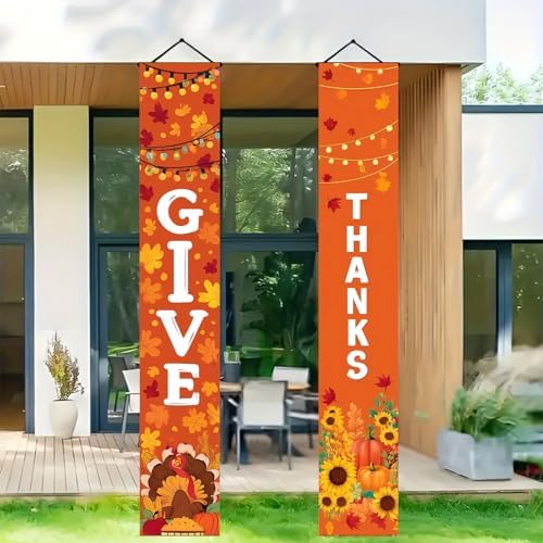 BlissYard Give Thanks Door Banner 12 x 71 Inch Thanksgiving - Image 5