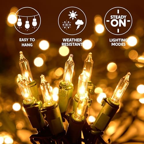 Joiedomi 2-Pack Christmas Net Lights,150 Warm White Net Lights for Indoor & Outdoor Christmas Decorations, Events, Eve Night Decor, Tree, Bushes - Image 4