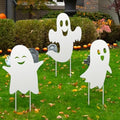 3 Pack Metal Halloween Ghost Decor, Outdoor Halloween Yard Sign by Lingvee