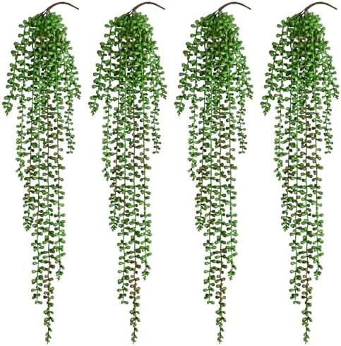 Waipfaru 4Pcs Artificial Hanging Plants for Outdoors, Fake Vines Greenery by Waipfaru