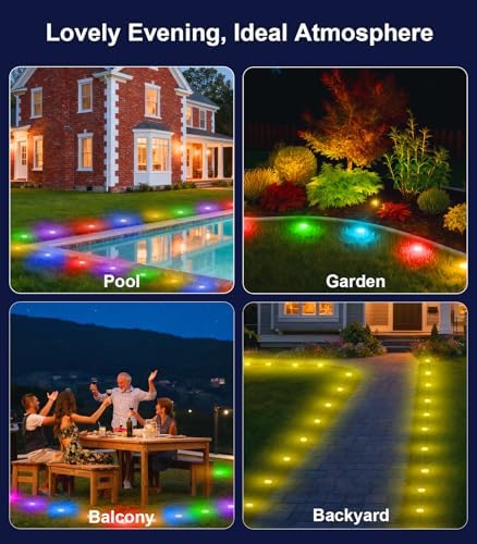 50Ft Permanent Outdoor Ground Lights Smart Color Changing, Pathway Christmas Lights Waterproof, Walkway Lighting for Outside Garden Back Yard Driveway Patio Sidewalk Landscape Path Decorations - Image 4
