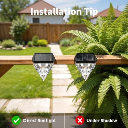 Solar Deck Lights, Solar Step & Fence Lights Outdoor Waterproof, Warm White Solar Lights for Garden Stair, Patio, Front Porch & Wall Decor, 6Pack - Image 6