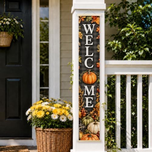 Fall Pumpkin Welcome Porch Door Banner Wall Decorations 8x47 - Image 6