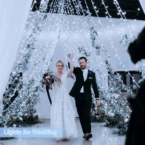 JMEXSUSS 800 LED White String Lights Indoor Outdoor, Wedding Lights Plug in - Image 4