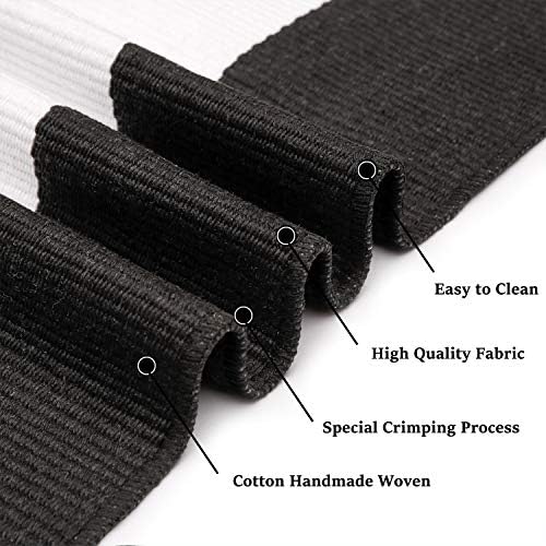 KILOCOCO Black White Striped Rug 4x6 ft Front Door Mat Indoor Washable Rug - Image 4