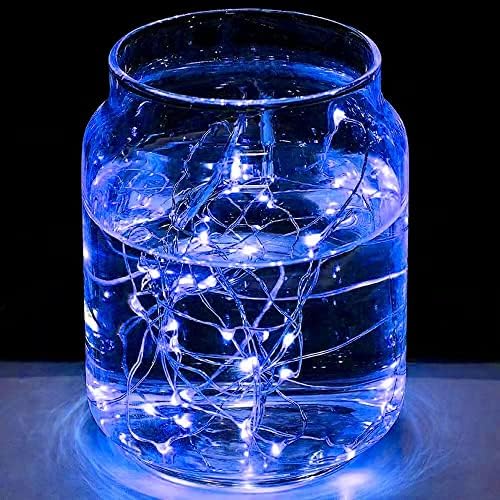 4 Pack Fairy Lights Battery Operated with Timer Christmas Fairy Light Blue - Image 5