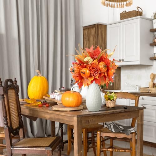 Fall Decor,4PCS Artificial Flowers Picks,Halloween Thanksgiving Decorations - Image 6