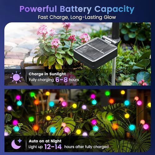 Solar Garden Lights, 8 Pack Color Changing Solar Christmas Decor - Image 5