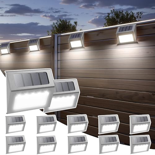 Otdair Solar Lights Outdoor Waterproof, Solar Fence Lights Auto On/Off, Bright LED Outdoor Lighting for Fence, Patio, Deck, Garden, Pathway by Otdair