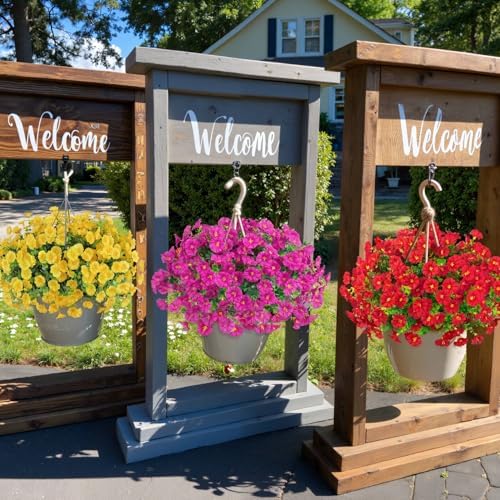 Ouddy Decor 24 Pcs Artificial Morning Glory Flowers for Outdoors, Red - Image 6